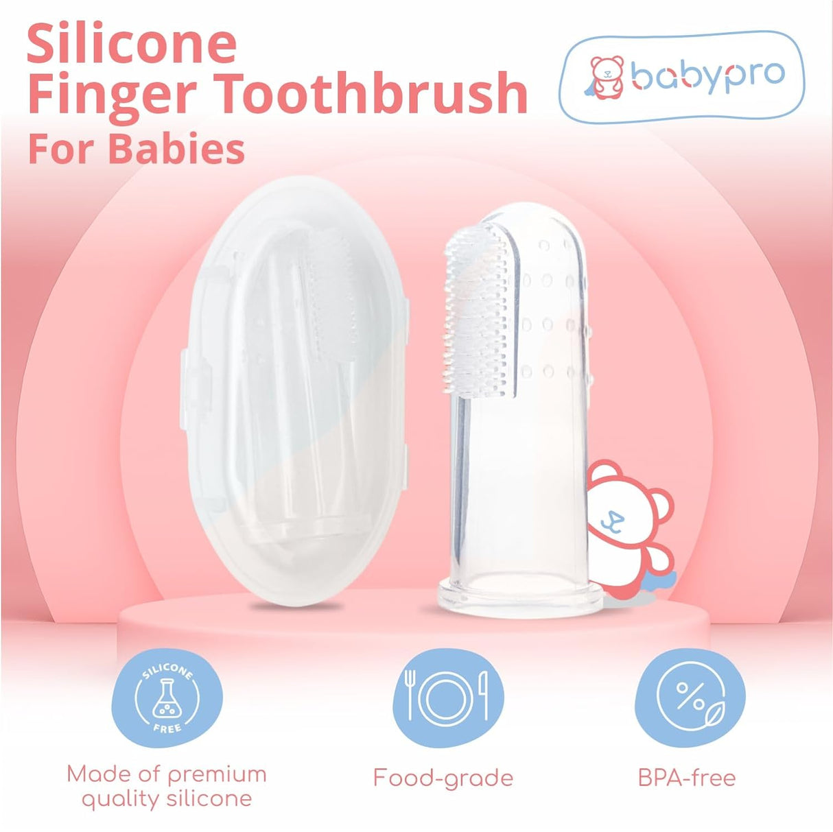 BabyPro Silicon Toothbrush, Pack of 1