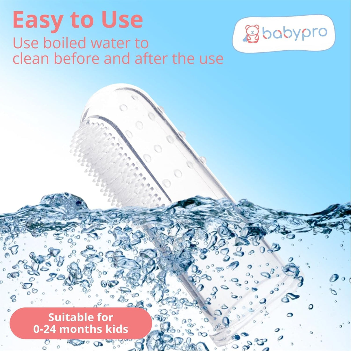 BabyPro Silicon Toothbrush, Pack of 1
