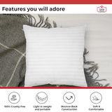 Trendy Home 12x12 Hypoallergenic Stuffer Home Office Decorative Throw Cushion Insert (White, Pack of 2)