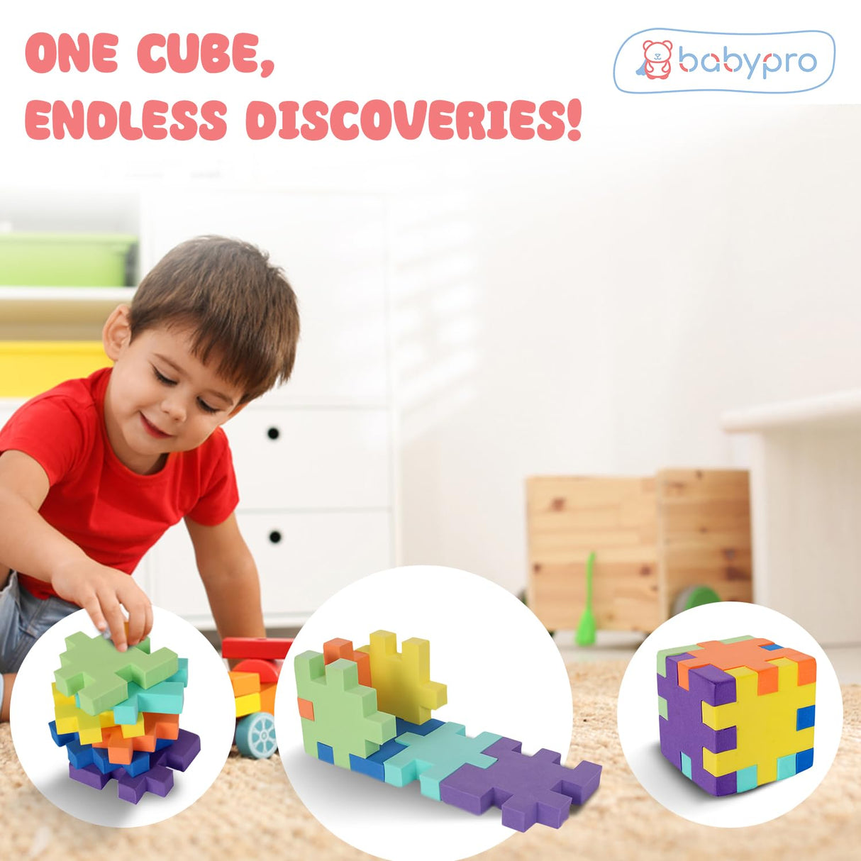 BabyPro Cube Toy, Beginner Cube for Kids & Adults, Magic Stress Buster Brainstorming Puzzle