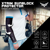 Xtrim Black Sunblock Arm Protector - Black & Grey Pack of 2
