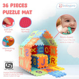 BabyPro ABCD Playmat 36 Pieces Mini Puzzle Foam Mat for Kids