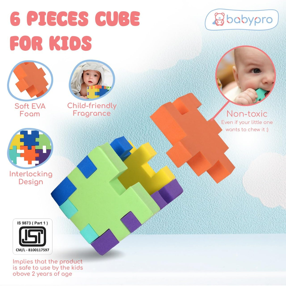 BabyPro Cube Toy, Beginner Cube for Kids & Adults, Magic Stress Buster Brainstorming Puzzle