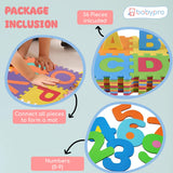 BabyPro ABCD Playmat 36 Pieces Mini Puzzle Foam Mat for Kids